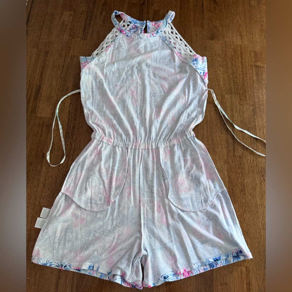 Lilly Pulitzer Lala Romper SZ XS Crew Blue Tint Sea To Shining Sea - Picture 13 of 16